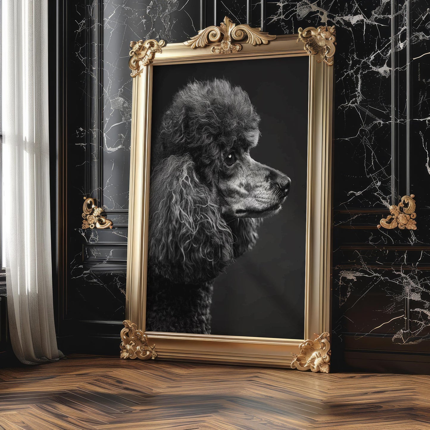 Dog Photography Black Poodle Profile Print | Minimalist  Poster wall art print, minimalist black and white poster, modern Scandinavian wall decor, Monohaus