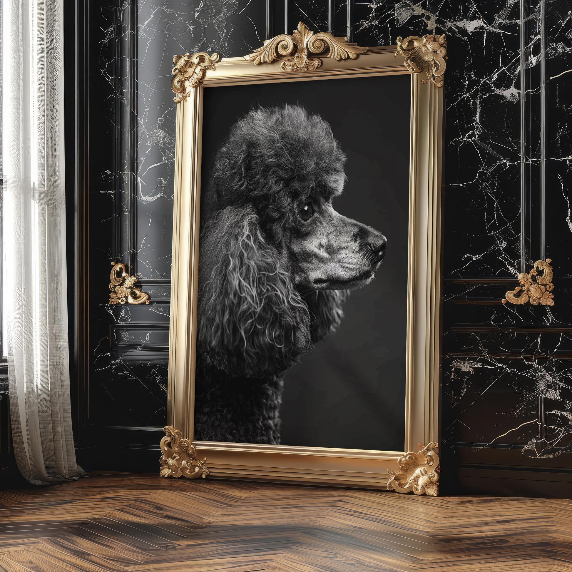 Dog Photography Black Poodle Profile Print | Minimalist  Poster wall art print, minimalist black and white poster, modern Scandinavian wall decor, Monohaus