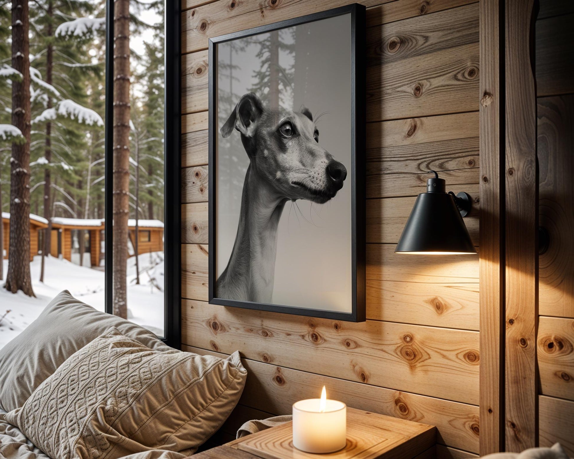 Dog Photography Whippet Pet Art Print | Modern Minimalist Home Decor wall art print, minimalist black and white poster, modern Scandinavian wall decor, Monohaus