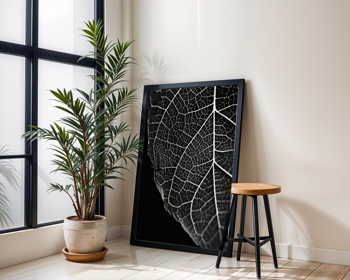 Botanical Photo | Leaf Vein Print | Macro Black and White Photography, Minimalist Art wall art print, minimalist black and white poster, modern Scandinavian wall decor, Monohaus