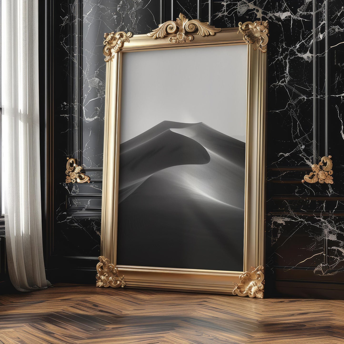 Botanical Photo | Minimalist Sand Dune Print | Black and White Desert Landscape wall art print, minimalist black and white poster, modern Scandinavian wall decor, Monohaus