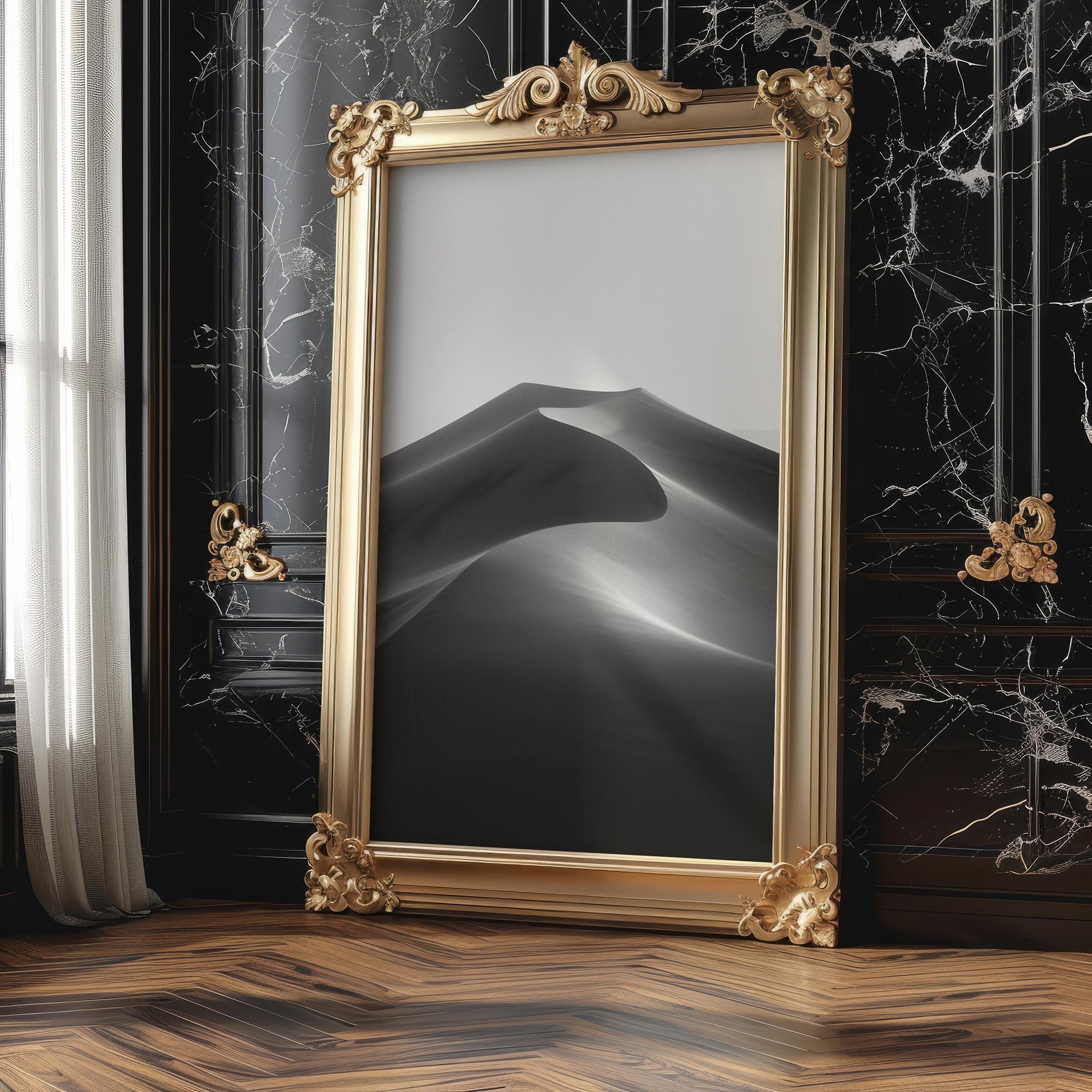 Botanical Photo | Minimalist Sand Dune Print | Black and White Desert Landscape wall art print, minimalist black and white poster, modern Scandinavian wall decor, Monohaus