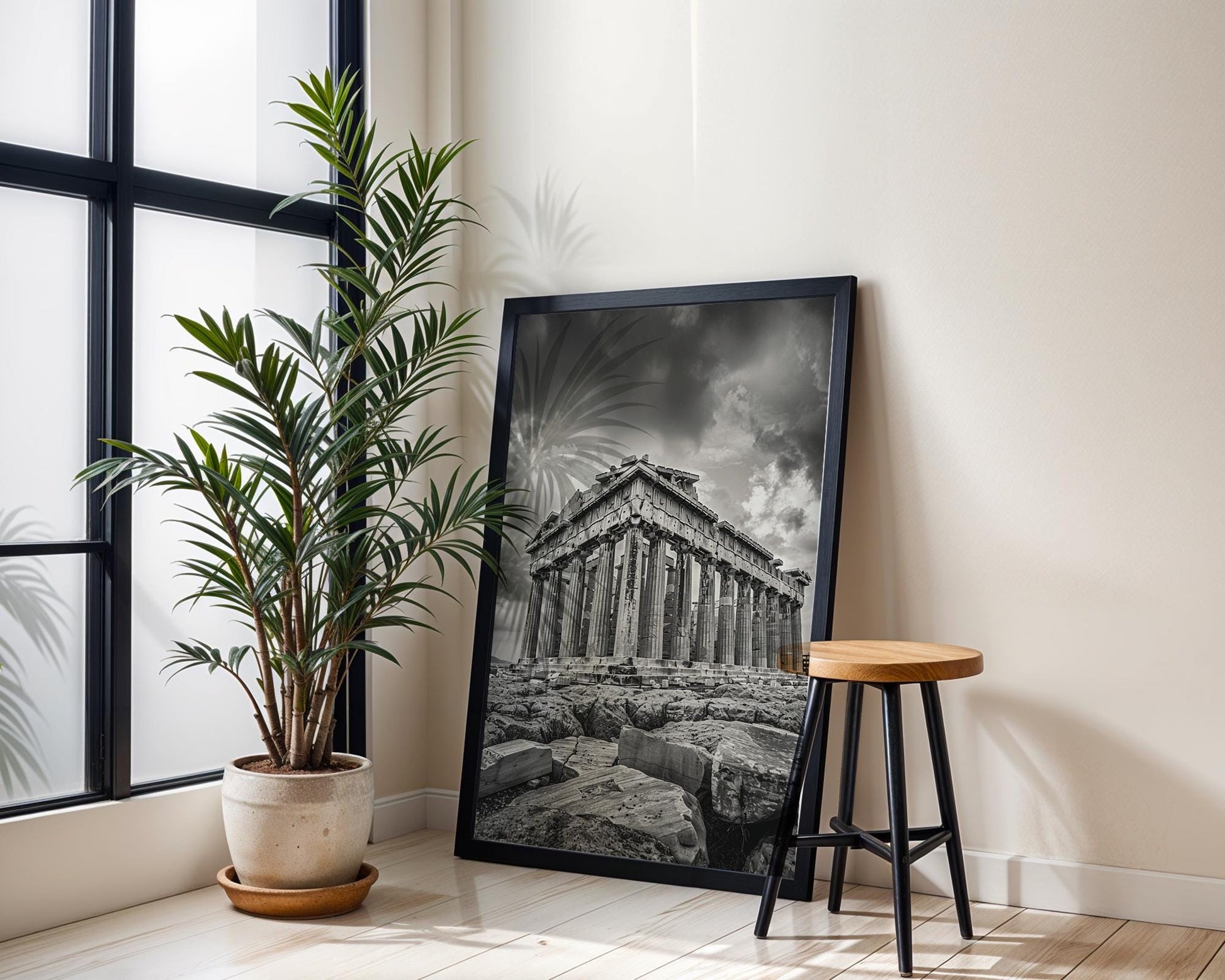 World Landmark | Parthenon Print | Athens Greece Black and White Photography wall art print, minimalist black and white poster, modern Scandinavian wall decor, Monohaus