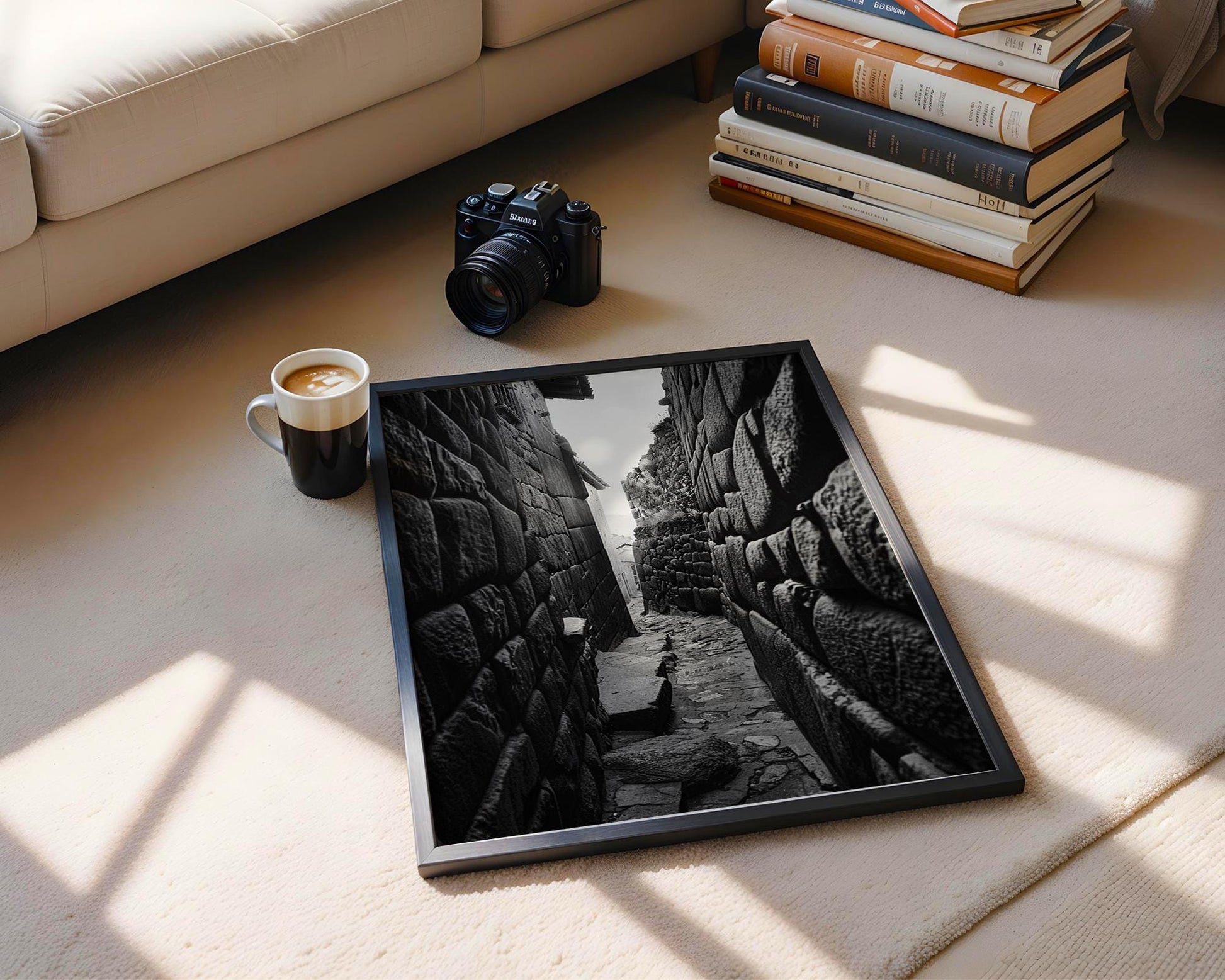 World Landmark | Machu Picchu Photography Print | Black and White Inca Wall Art wall art print, minimalist black and white poster, modern Scandinavian wall decor, Monohaus