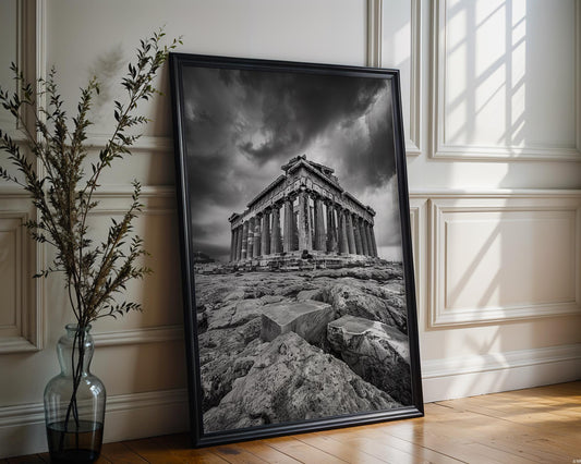 World Landmark | Parthenon, Athens Black and White Print | Ancient Greece Wall Art
