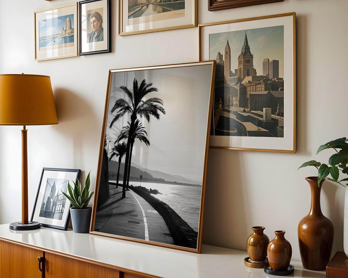 World Landmark | Los Angeles Palm Tree Print | Minimalist Black and White Photography wall art print, minimalist black and white poster, modern Scandinavian wall decor, Monohaus