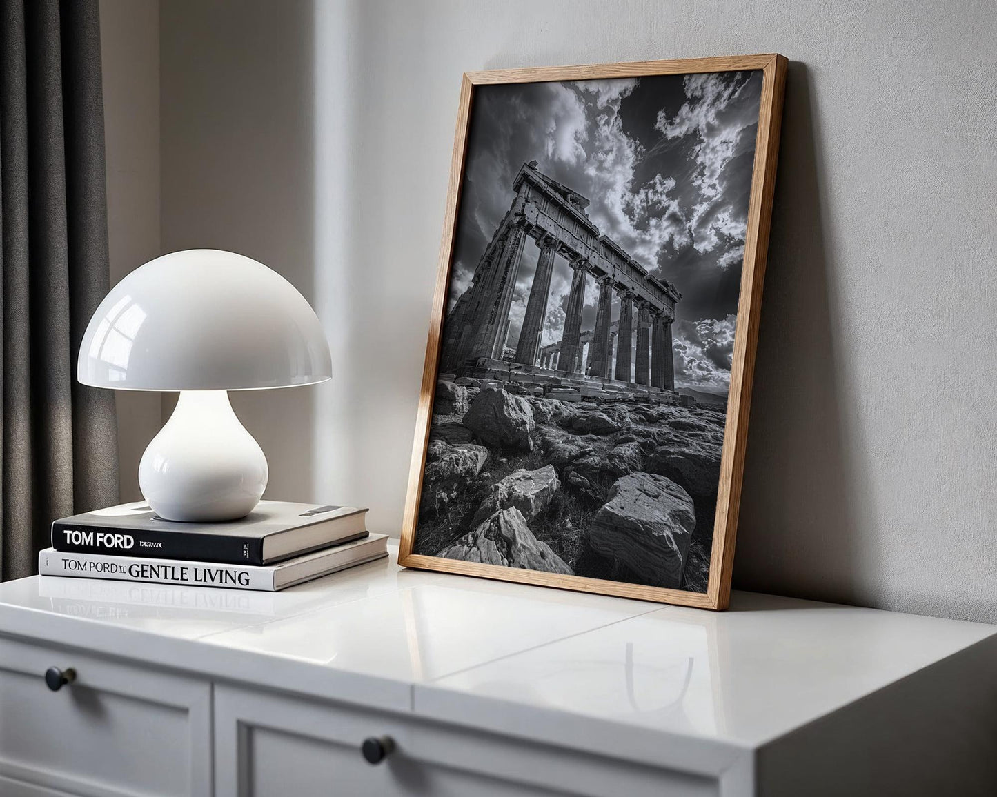 World Landmark | Parthenon Print | Dramatic Black & White Greek Architecture Wall Art wall art print, black and white architectural poster, minimalist modern Scandinavian wall decor, Monohaus