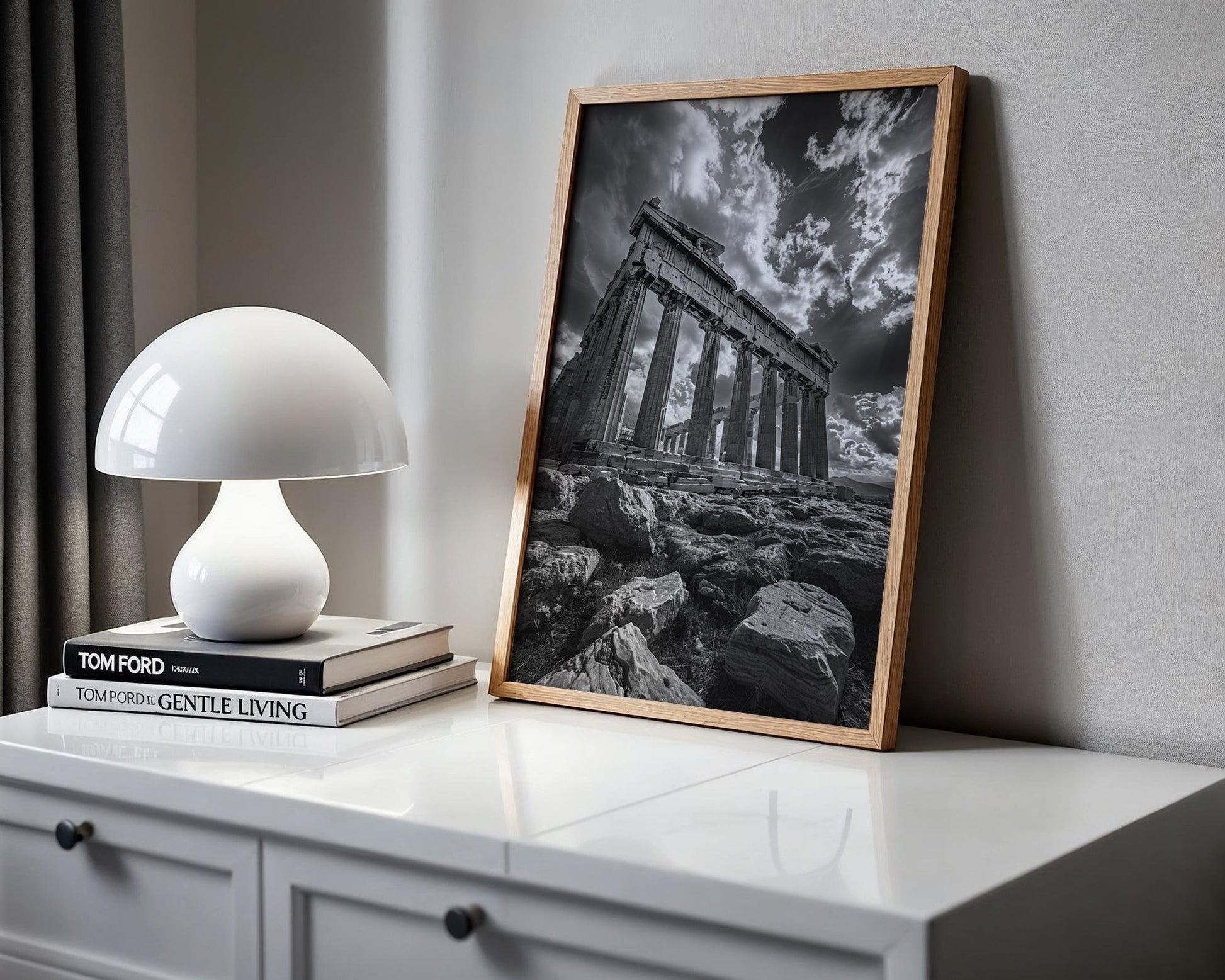 World Landmark | Parthenon Print | Dramatic Black & White Greek Architecture Wall Art wall art print, black and white architectural poster, minimalist modern Scandinavian wall decor, Monohaus