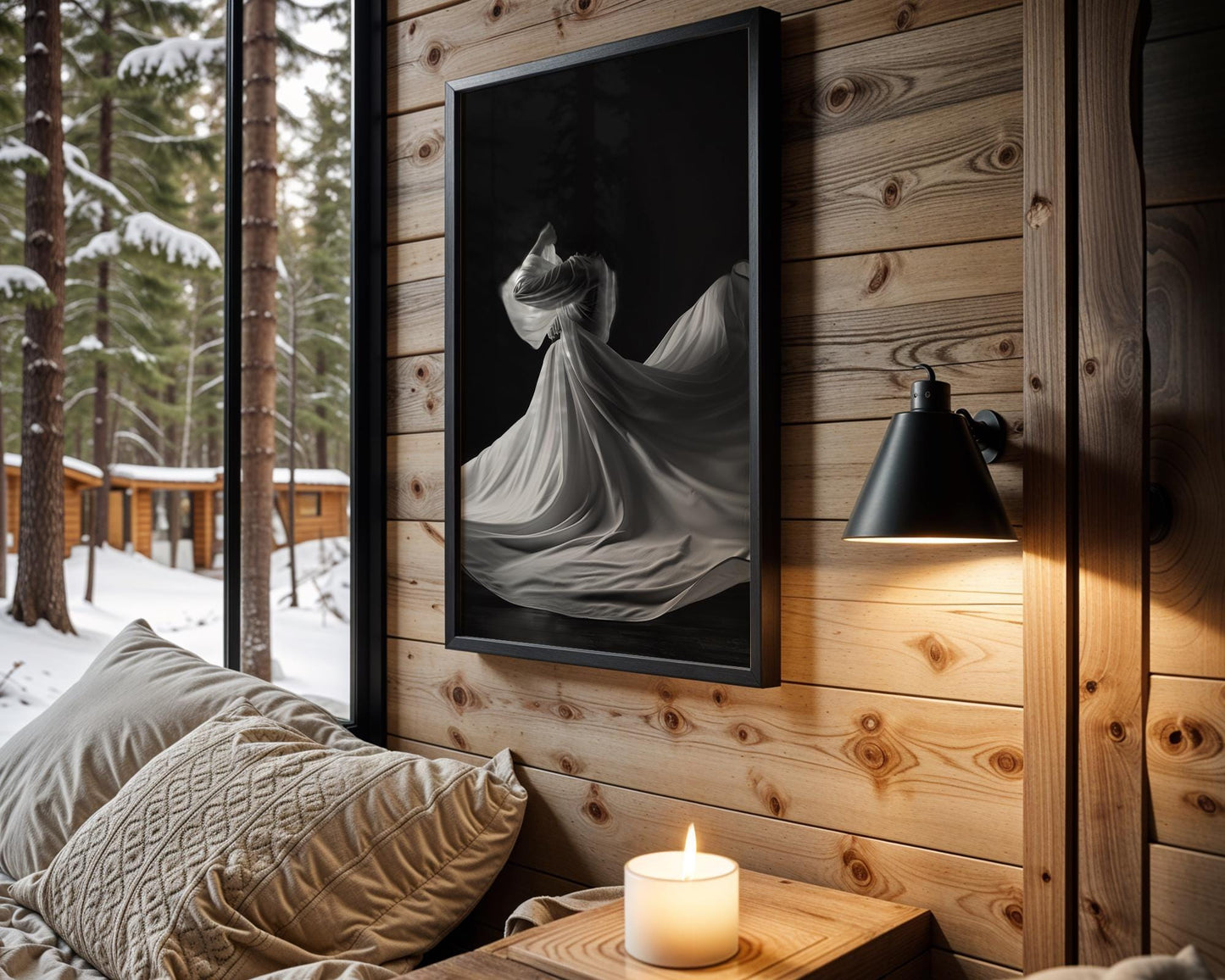 Minimal Wall Art Draped Fabric Dance Photo | Modern Black and White Art Print wall art print, minimalist black and white poster, modern Scandinavian wall decor, Monohaus