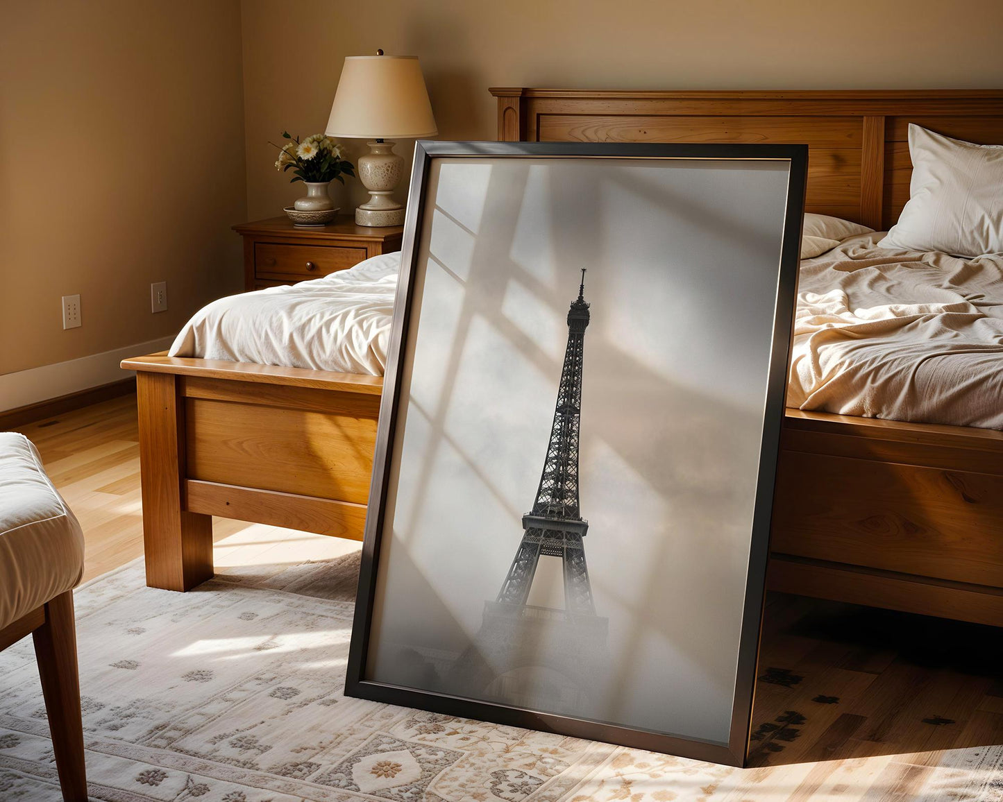 World Landmark | Eiffel Tower Photography Print | Paris Black and White Minimalist Wall Art