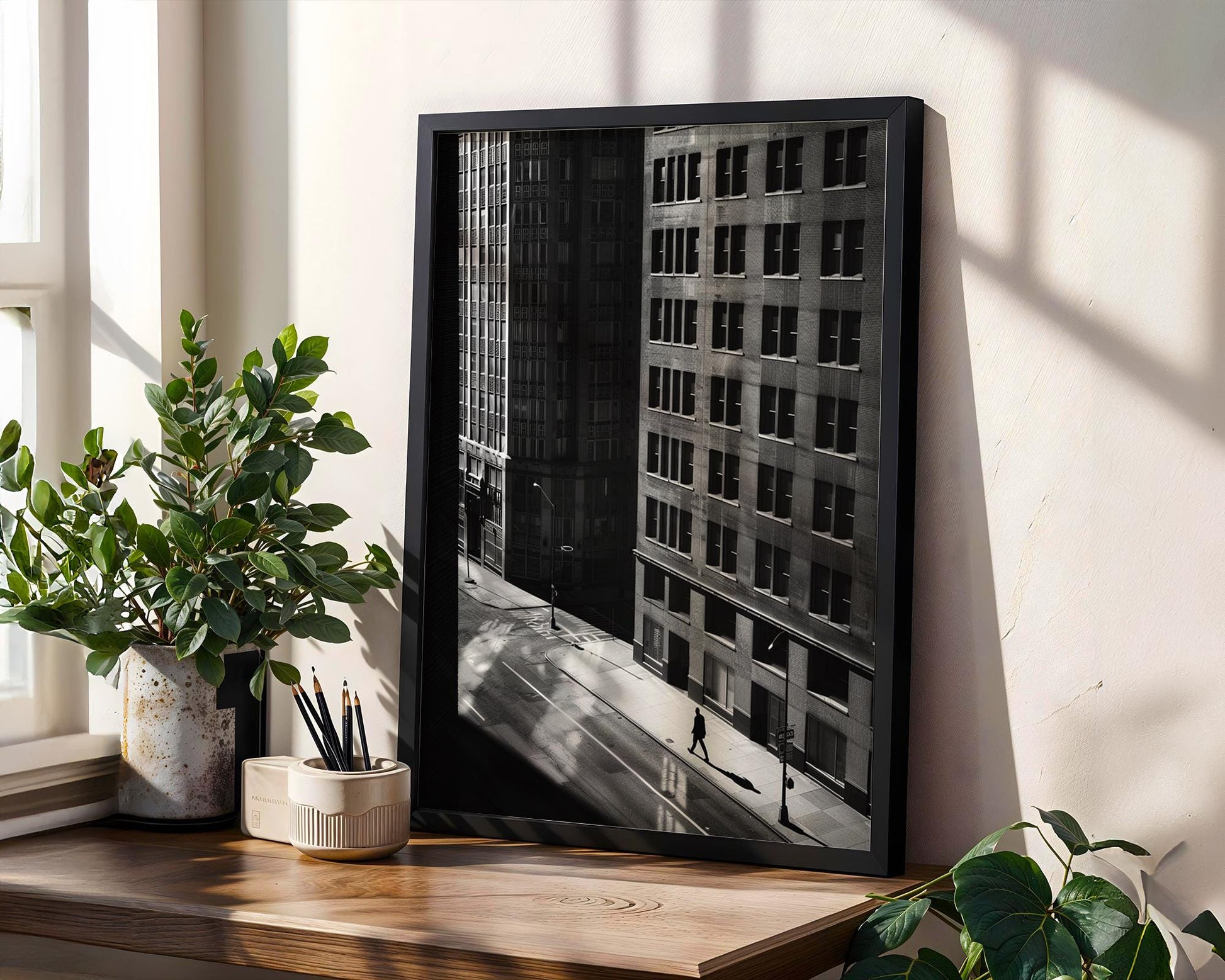 Urban Photography | Black and White Architectural Photography Print | Minimalist Building Shadows wall art print, black and white architectural poster, minimalist modern Scandinavian wall decor, Monohaus