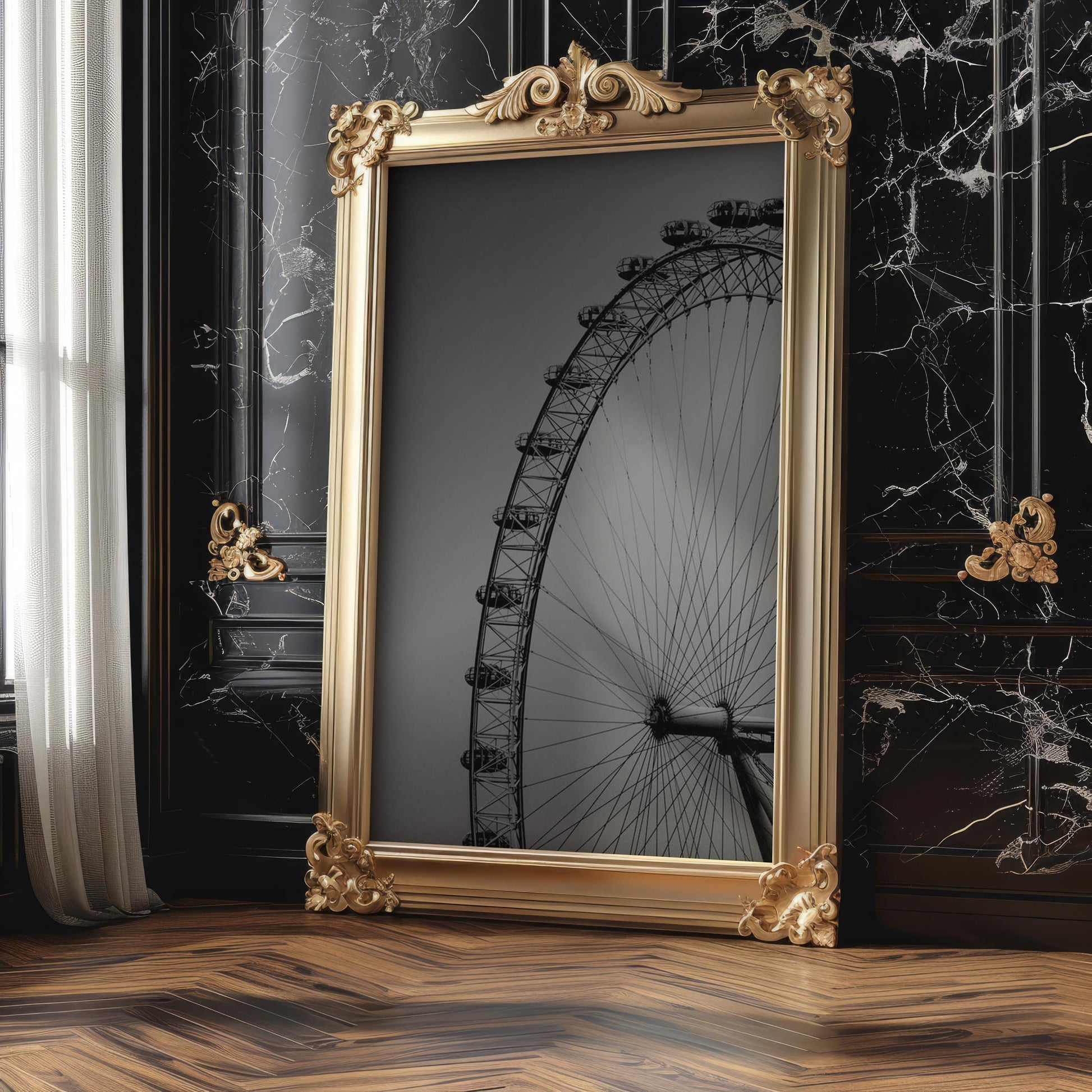 World Landmark | London Eye Photography Print | Minimalist Black and White Wall Art wall art print, minimalist black and white poster, modern Scandinavian wall decor, Monohaus