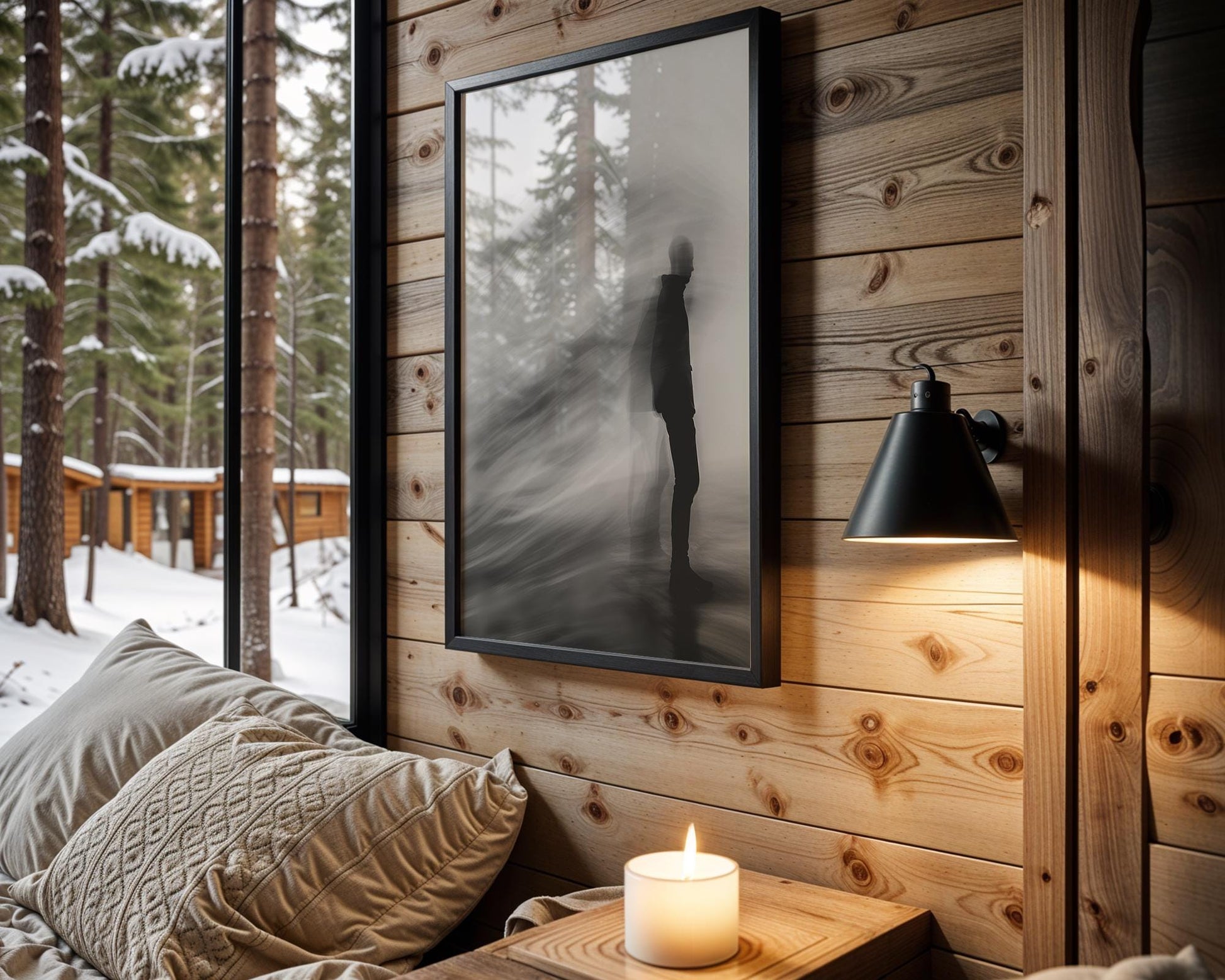 Minimal Wall Art Ghostly Figure Photography | Minimalist Black and White Poster wall art print, minimalist black and white poster, modern Scandinavian wall decor, Monohaus