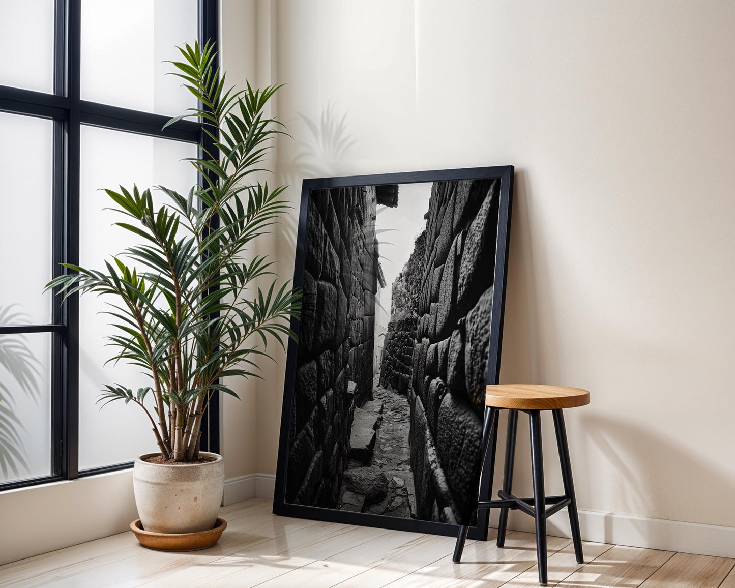 World Landmark | Machu Picchu Photography Print | Black and White Inca Wall Art wall art print, minimalist black and white poster, modern Scandinavian wall decor, Monohaus