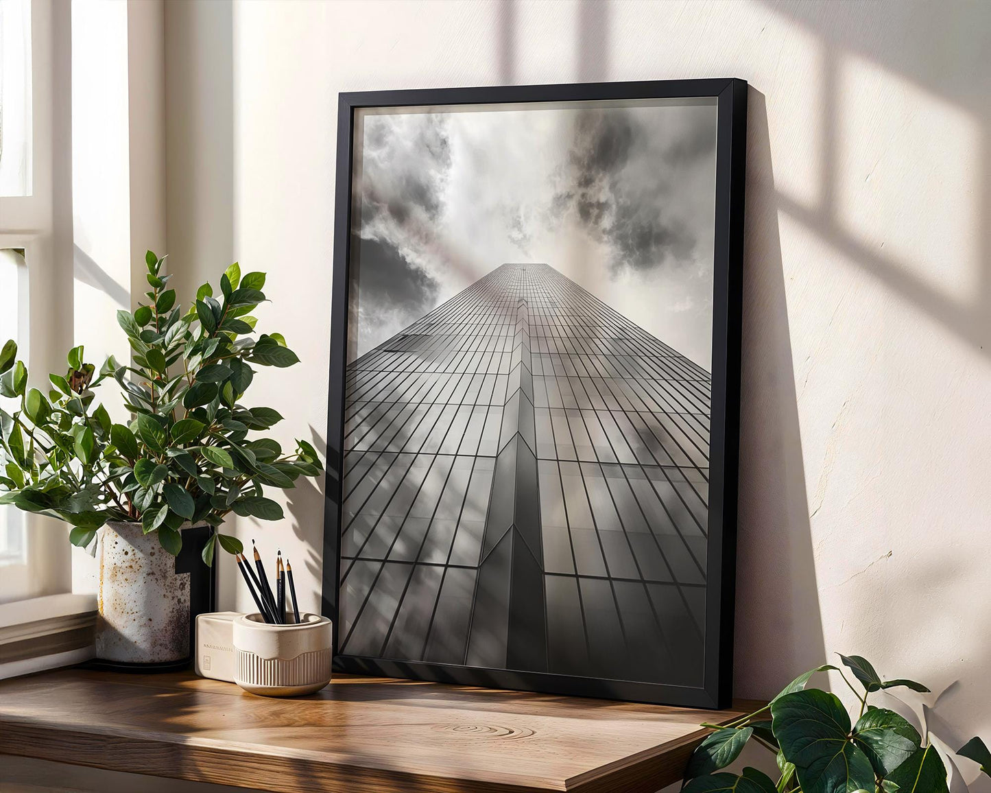 Urban Photography | Abstract Skyscraper Building Print | Minimal City Wall Art wall art print, black and white architectural poster, minimalist modern Scandinavian wall decor, Monohaus