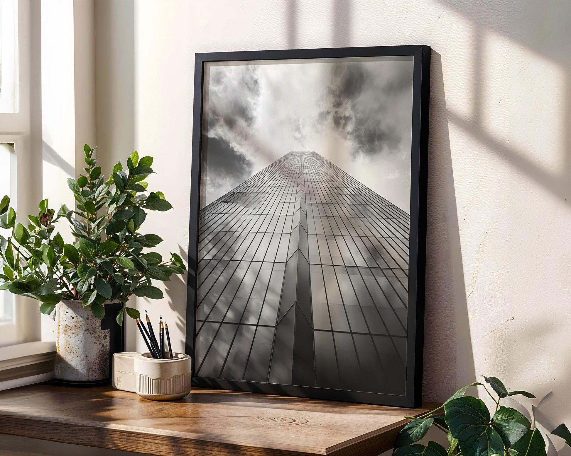 Urban Photography | Abstract Skyscraper Building Print | Minimal City Wall Art wall art print, black and white architectural poster, minimalist modern Scandinavian wall decor, Monohaus