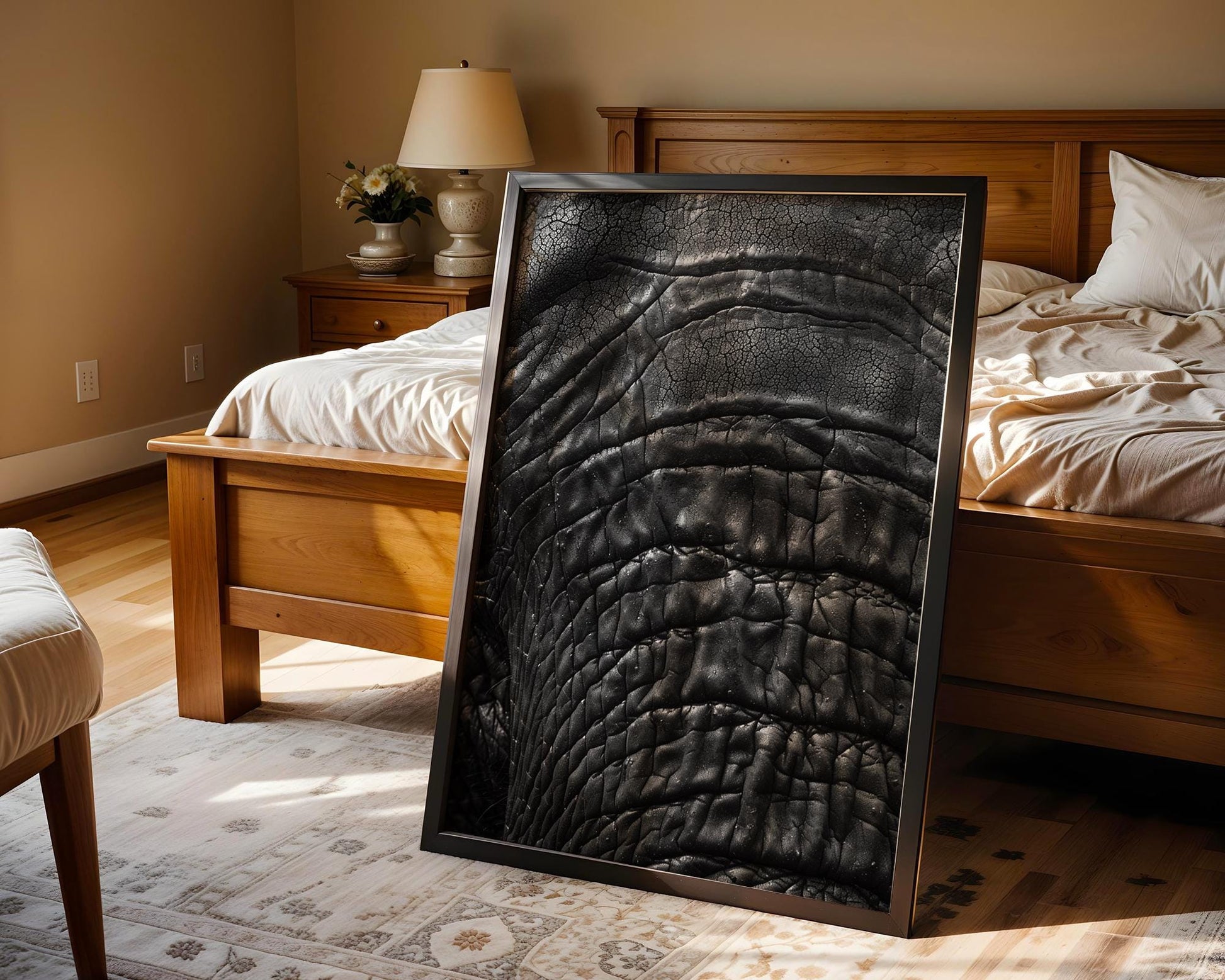 Wildlife Poster | Minimalist Elephant Trunk Texture Print | Black & White Safari Photography wall art print, minimalist black and white poster, modern Scandinavian wall decor, Monohaus