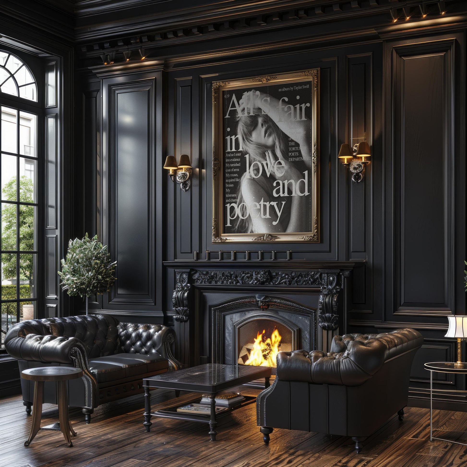 Designer Wall Art | Love And Poetry Print | Minimalist Black & White Typography typography wall art print, minimalist black and white type poster, modern graphic design decor, Monohaus