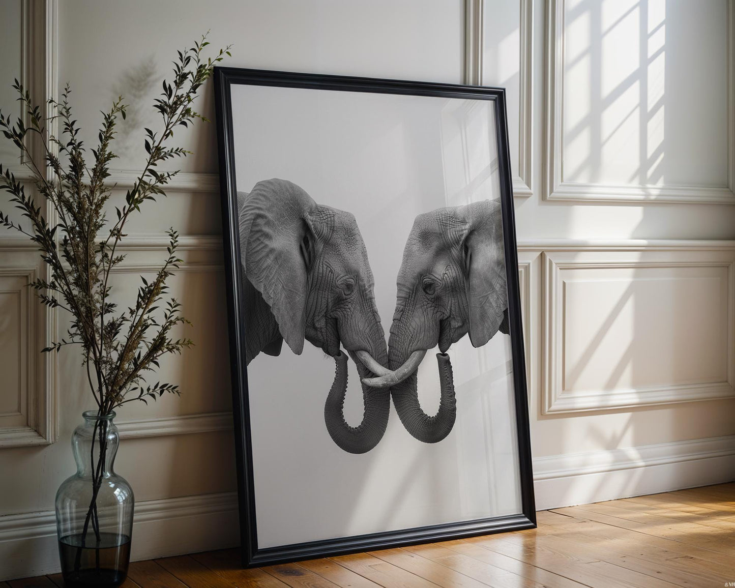 Wildlife Poster | Elephant Print • Black & White Safari Photography, Minimalist Wall Art wall art print, minimalist black and white poster, modern Scandinavian wall decor, Monohaus