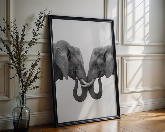 Wildlife Poster | Elephant Print • Black & White Safari Photography, Minimalist Wall Art wall art print, minimalist black and white poster, modern Scandinavian wall decor, Monohaus