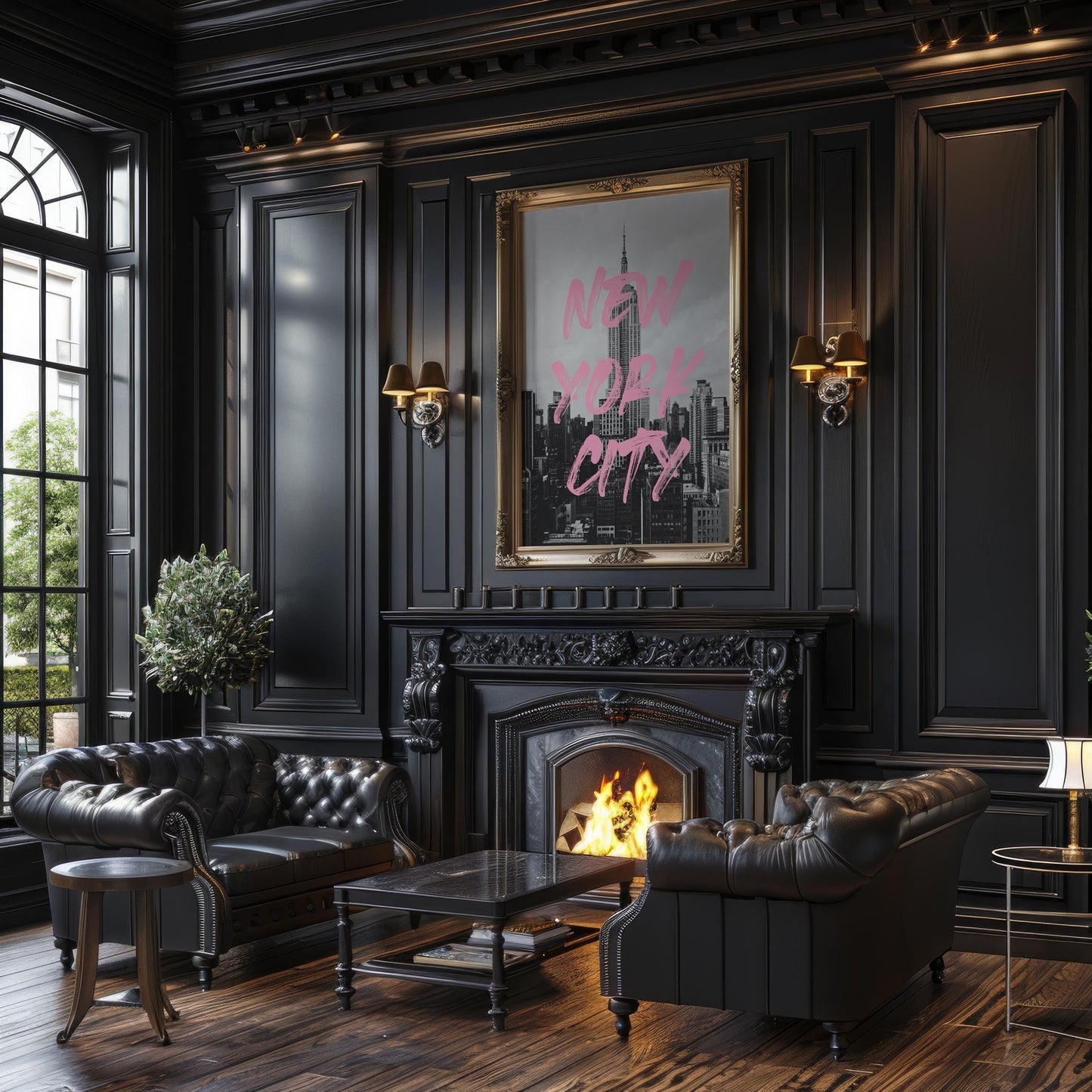 Designer Wall Art | New York City Skyline Print | Empire State Building wall art print, black and white architectural poster, minimalist modern Scandinavian wall decor, Monohaus