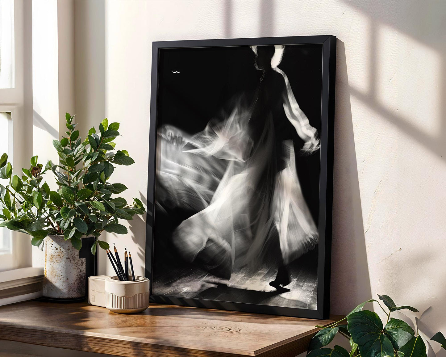 Minimal Wall Art Ethereal Dancer | Black and White Abstract Photography abstract wall art print, geometric minimalist poster, modern Scandinavian decor, Monohaus