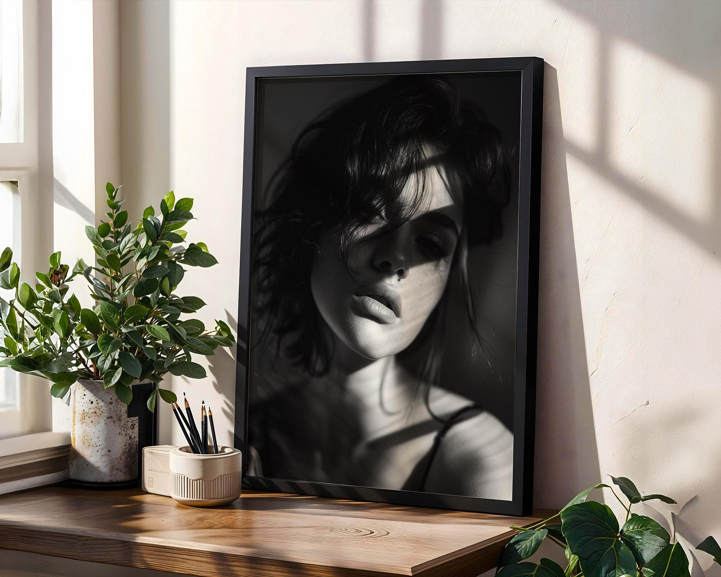 Minimal Wall Art Monochrome Portrait Photography Print | Minimalist Home Decor wall art print, minimalist black and white poster, modern Scandinavian wall decor, Monohaus