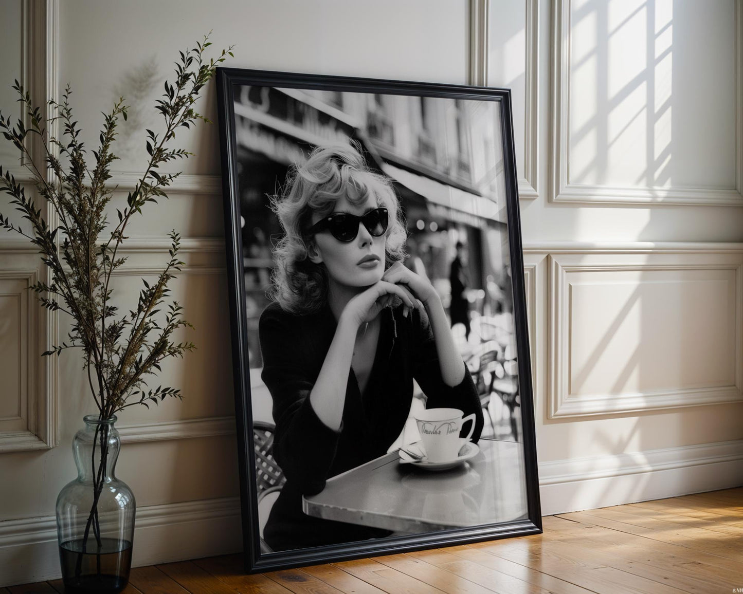 Minimal Wall Art | Retro Paris Fashion Print |  Monochrome Photography wall art print, minimalist black and white poster, modern Scandinavian wall decor, Monohaus