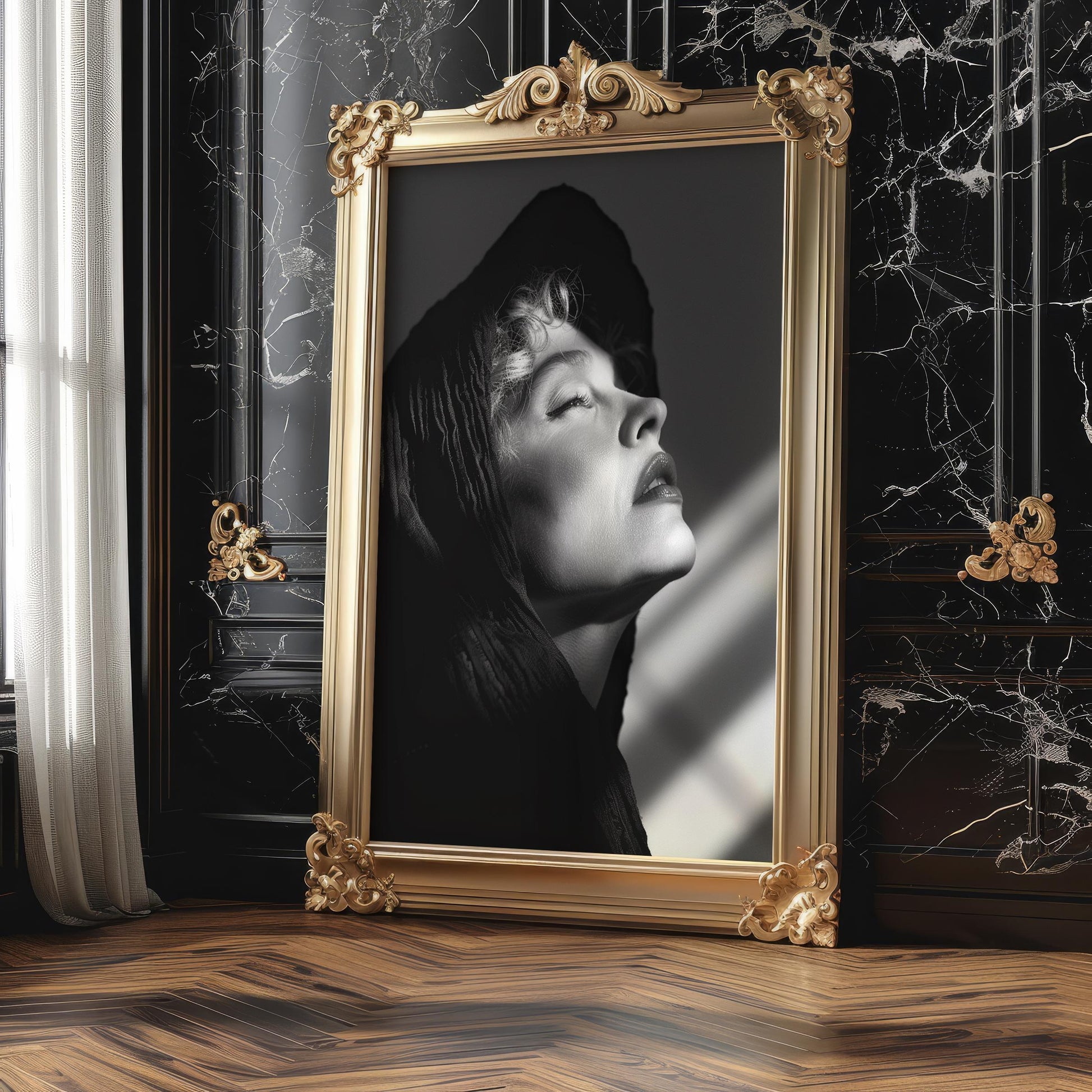 Minimal Wall Art Woman Portrait Print | Elegant Black and White Photography, Modern Minimalist Art wall art print, minimalist black and white poster, modern Scandinavian wall decor, Monohaus