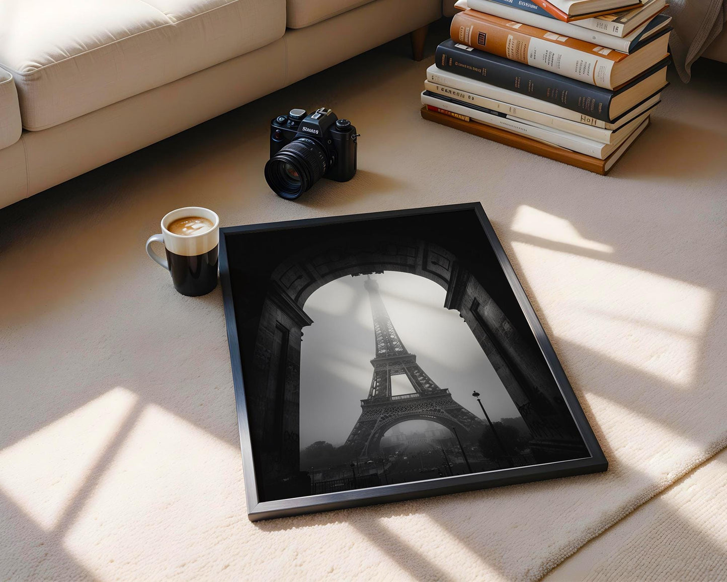 World Landmark | Eiffel Tower Black and White Photography Print | Paris Architecture Wall Art