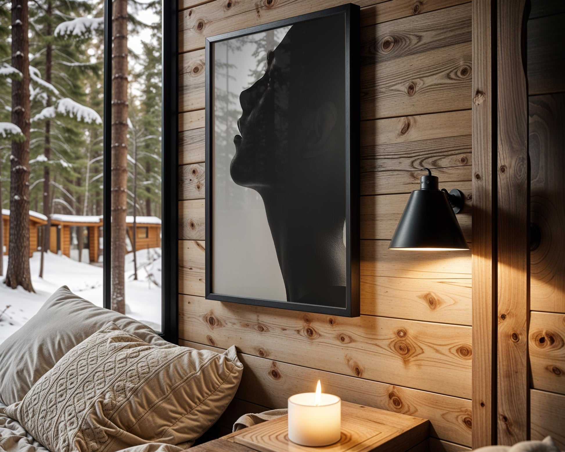 Minimal Wall Art | Black and White Male Portrait |  Monochrome Photography wall art print, minimalist black and white poster, modern Scandinavian wall decor, Monohaus