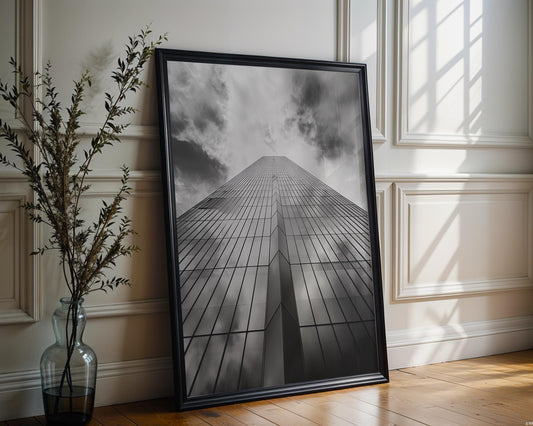 Urban Photography | Abstract Skyscraper Building Print | Minimal City Wall Art wall art print, black and white architectural poster, minimalist modern Scandinavian wall decor, Monohaus