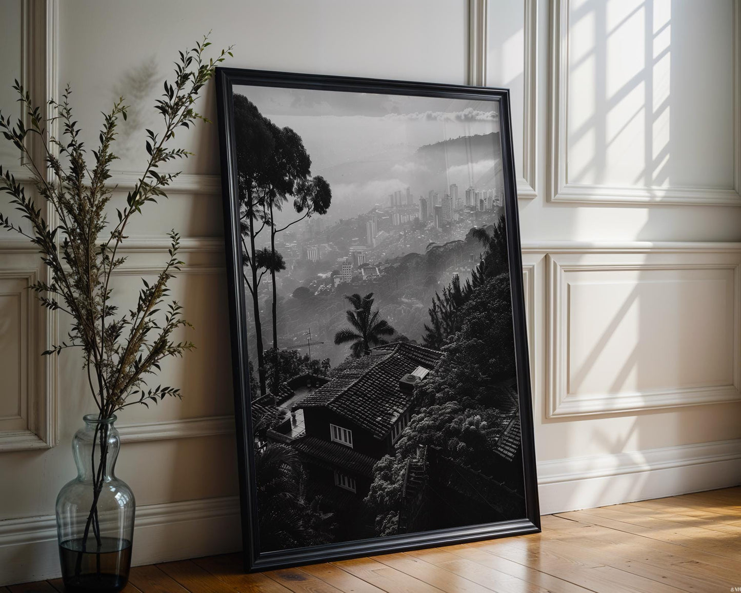 World Landmark | San Francisco Skyline Print | Foggy Black and White Urban Photography black and white photo print, minimalist monochrome wall art poster for modern interiors, Monohaus