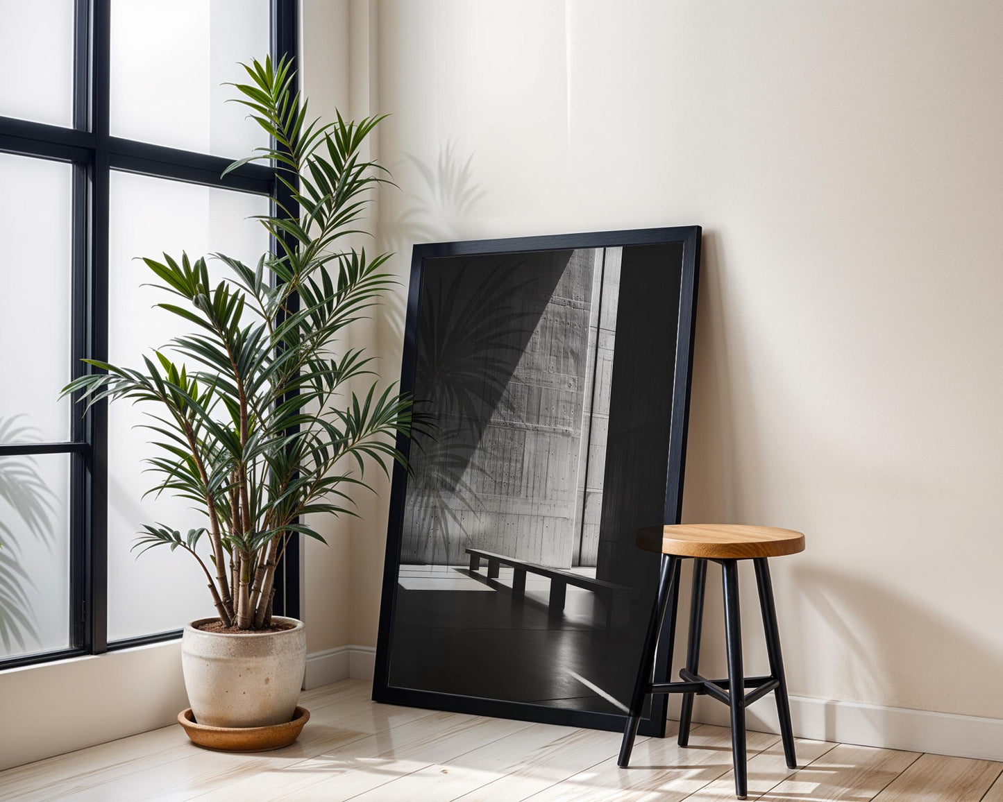 Urban Photography | Concrete Sunlight Print | Minimal Wall Art Architectural Home Decor wall art print, black and white architectural poster, minimalist modern Scandinavian wall decor, Monohaus