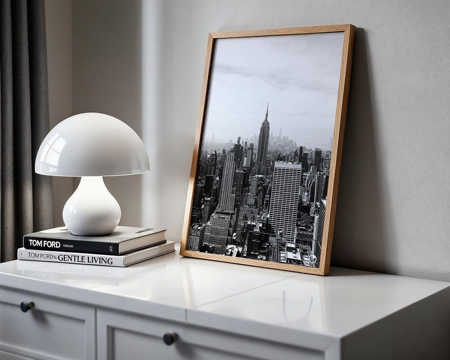 Designer Wall Art | Empire State Building Print | Black & White NYC Skyline Photography wall art print, black and white architectural poster, minimalist modern Scandinavian wall decor, Monohaus