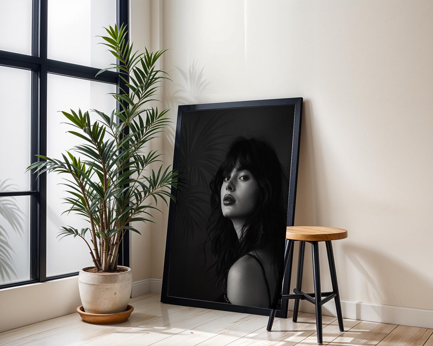 Minimal Wall Art Moody Black and White Portrait | Fine Art Photography Print wall art print, minimalist black and white poster, modern Scandinavian wall decor, Monohaus