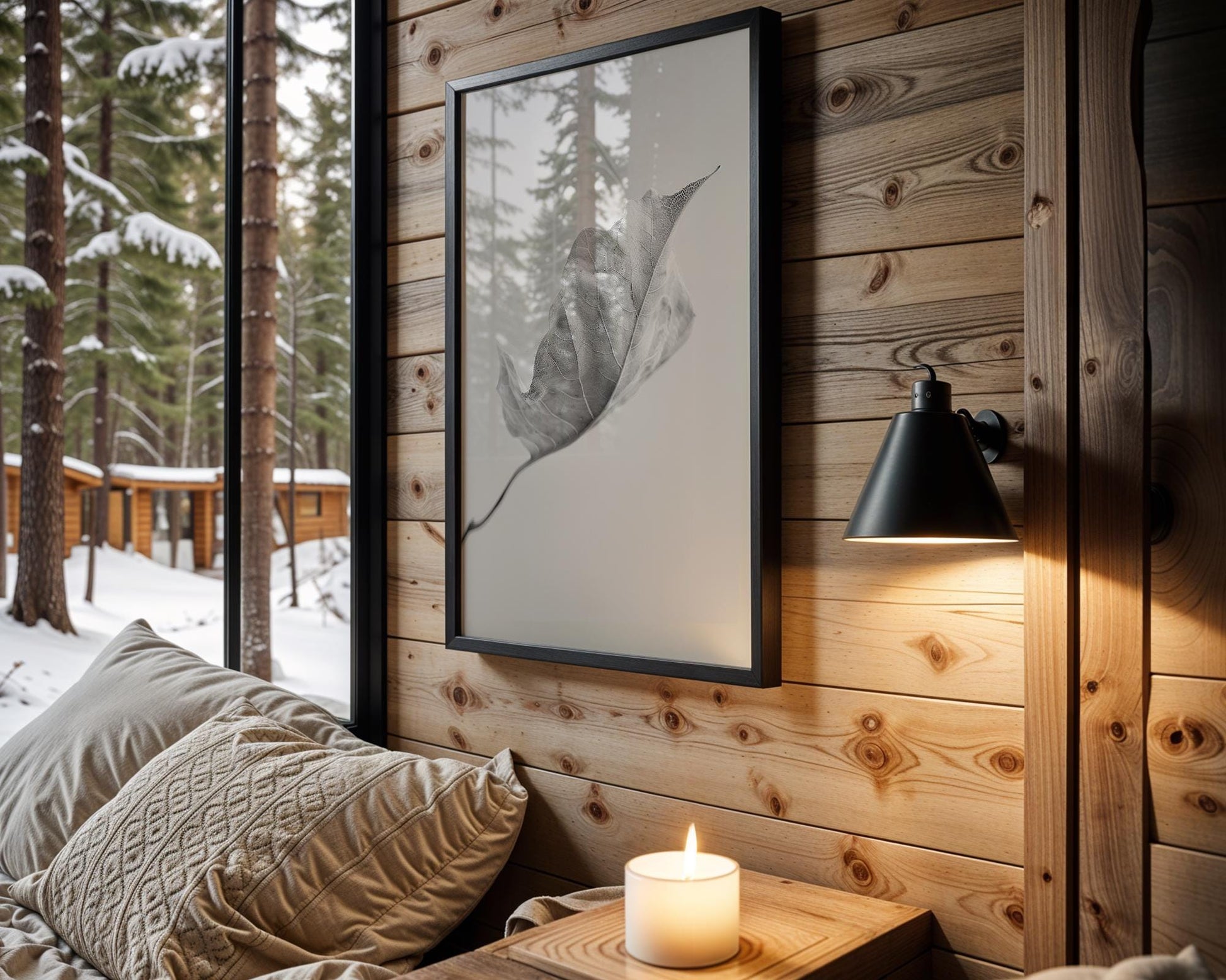 Botanical Photo | Abstract Leaf Macro Photography Print | Black & White Minimal abstract wall art print, geometric minimalist poster, modern Scandinavian decor, Monohaus