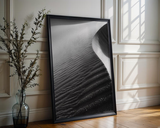 Botanical Photo | Minimalist Sand Dunes Print | Black and White Nature Photography wall art print, minimalist black and white poster, modern Scandinavian wall decor, Monohaus