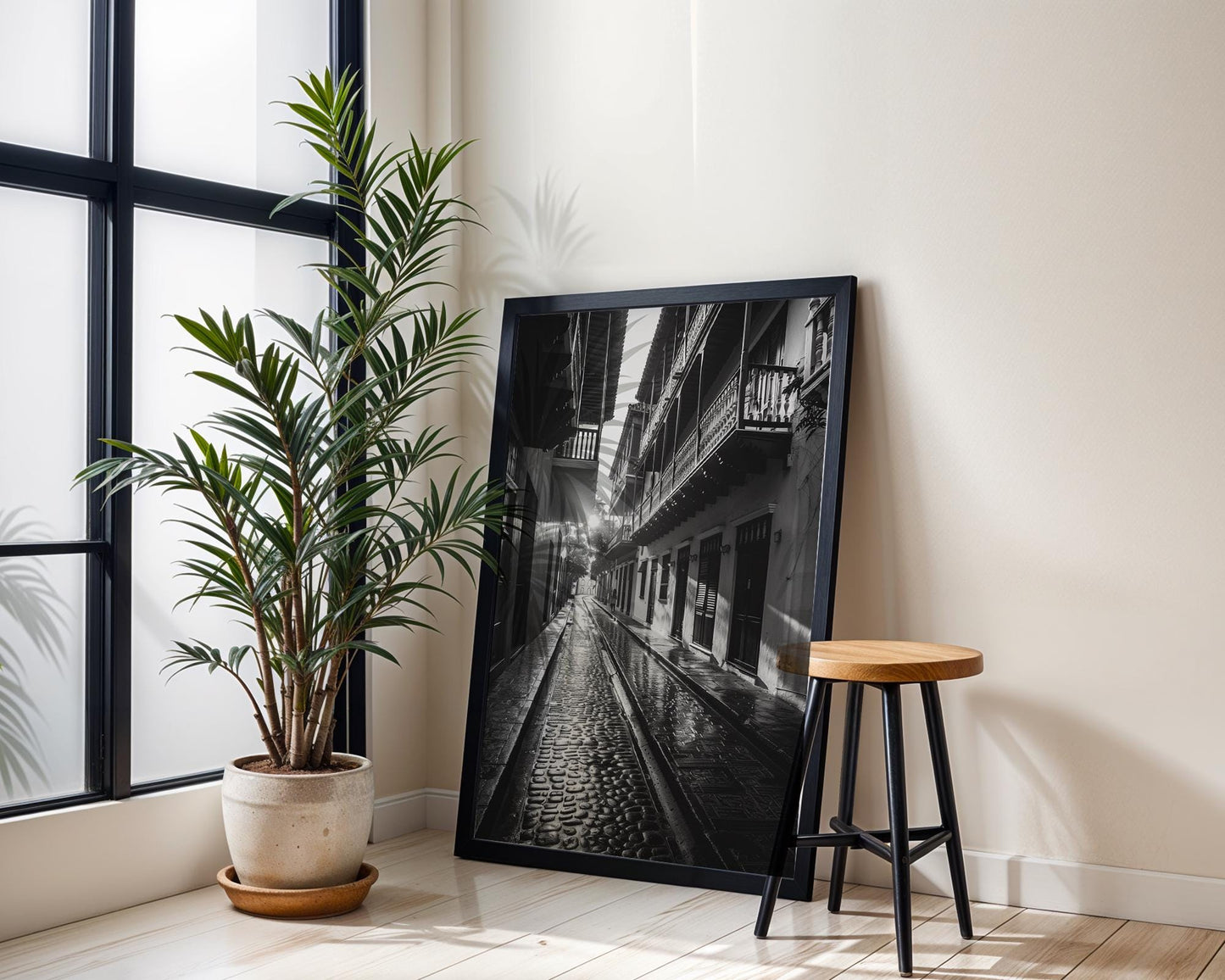 World Landmark | Cartagena Colombia Print | Black and White City Street Photography