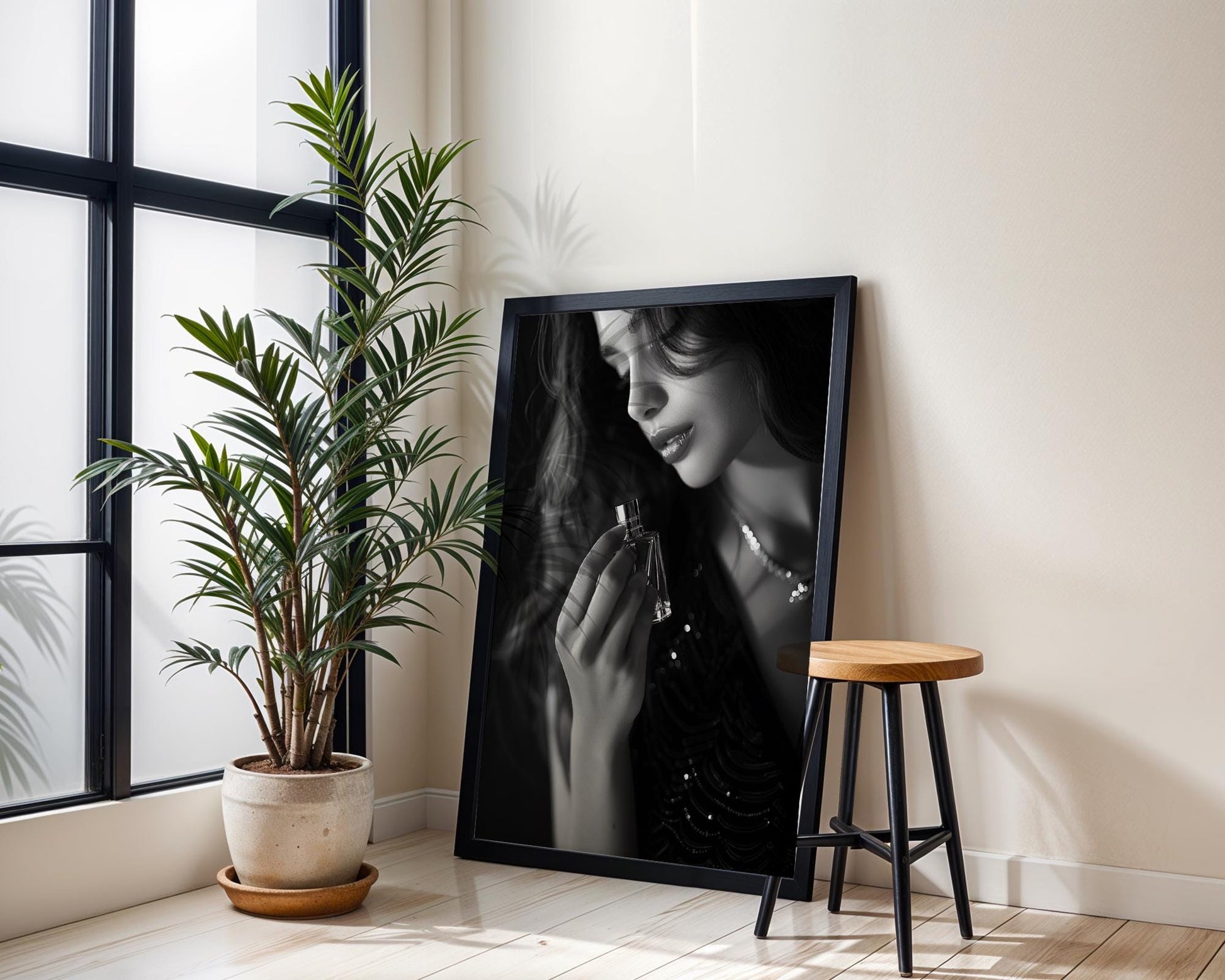 Minimal Wall Art | Retro Paris Fashion Print |  Monochrome Photography wall art print, minimalist black and white poster, modern Scandinavian wall decor, Monohaus