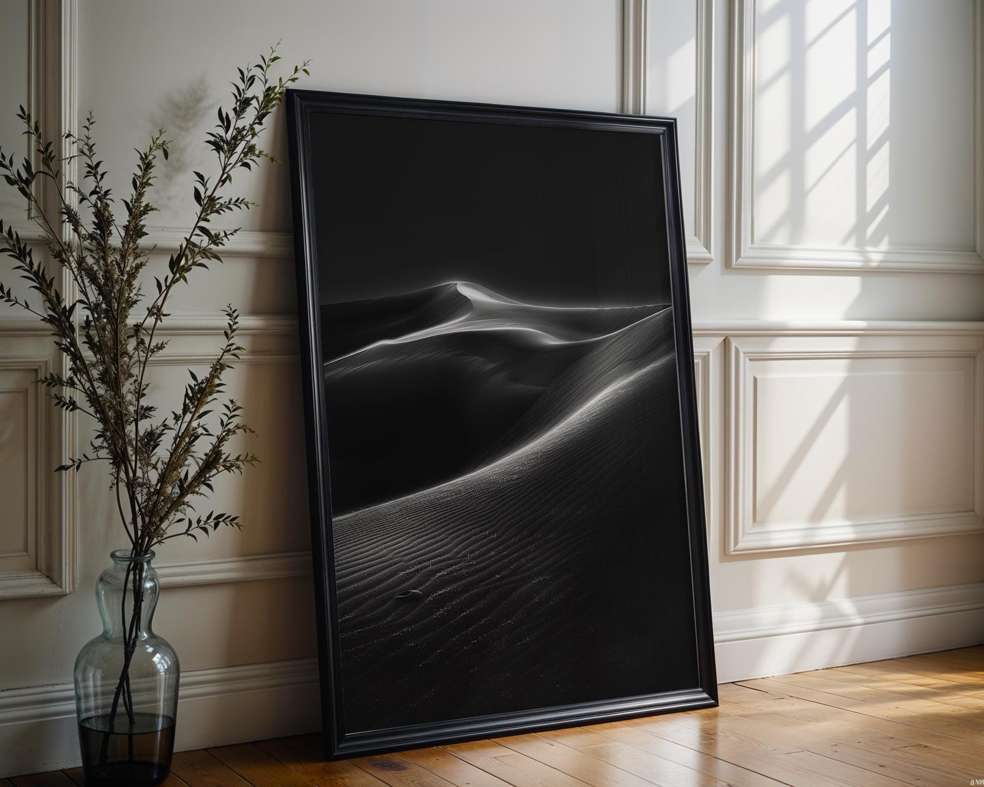 Botanical Photo | Monochrome Sand Dunes Art Print | Minimalist Black and White Photography wall art print, minimalist black and white poster, modern Scandinavian wall decor, Monohaus