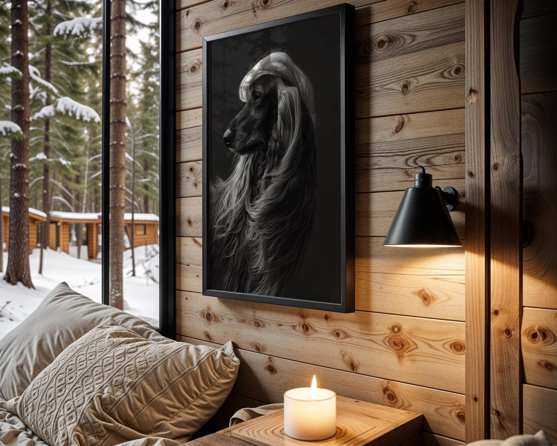 Dog Photography Afghan Hound Portrait Print | Modern Black and White wall art print, minimalist black and white poster, modern Scandinavian wall decor, Monohaus