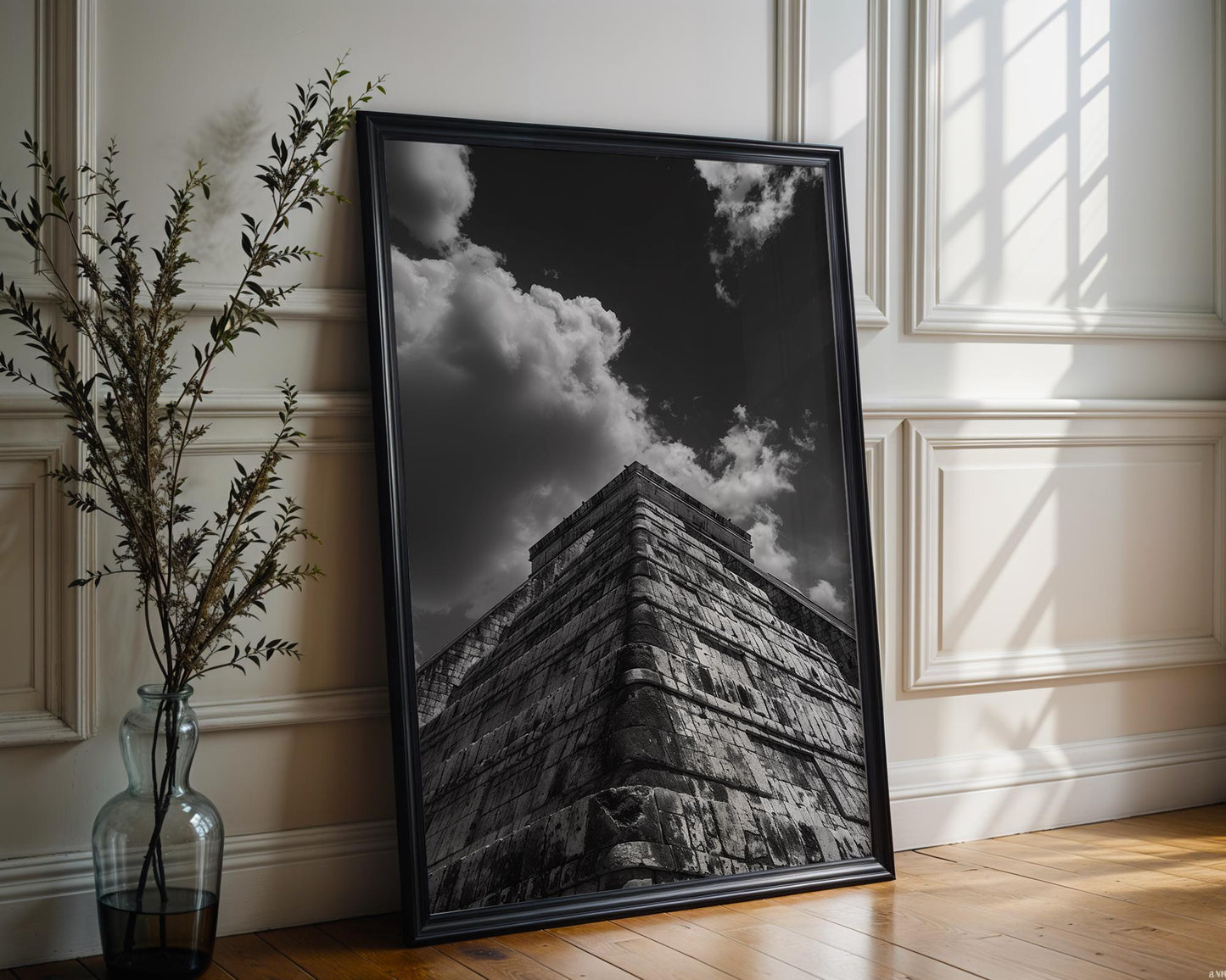 World Landmark | Chichen Itza Pyramid Black and White Fine Art Photography Print