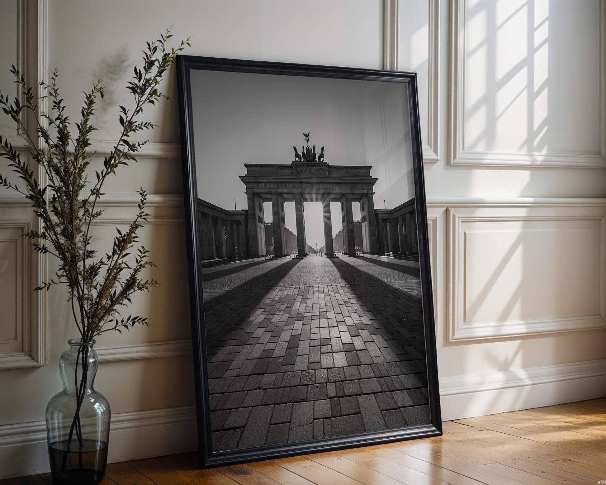 World Landmark | Brandenburg Gate Print | Berlin Black and White Photography wall art print, minimalist black and white poster, modern Scandinavian wall decor, Monohaus