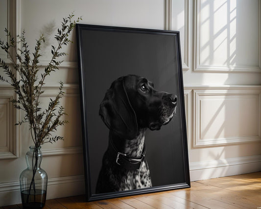 Dog Photography German Shorthaired Pointer | Intense Black White Pet Art Print wall art print, minimalist black and white poster, modern Scandinavian wall decor, Monohaus