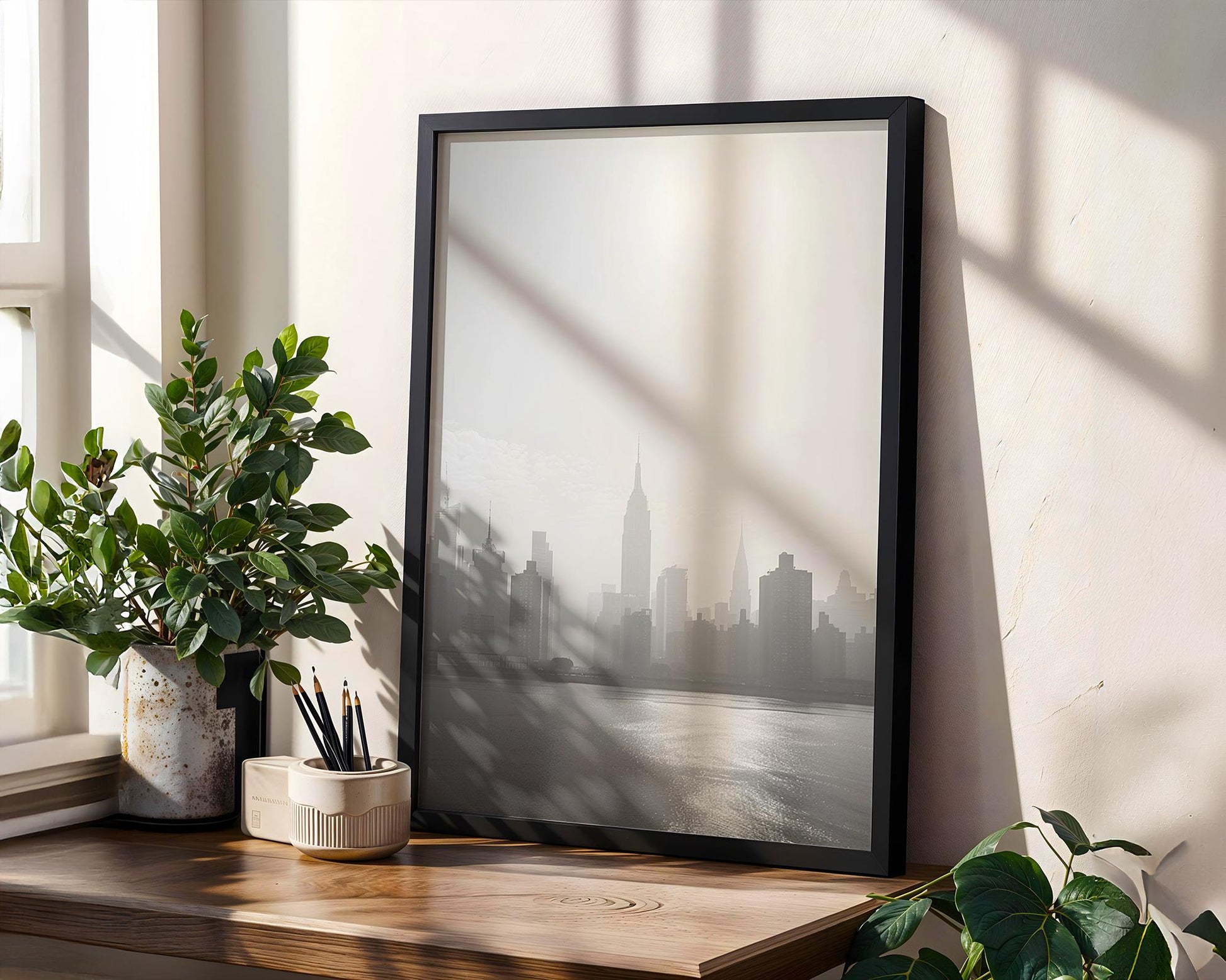 World Landmark | NYC Skyline Print | Black and White Empire State Building Photography wall art print, black and white architectural poster, minimalist modern Scandinavian wall decor, Monohaus