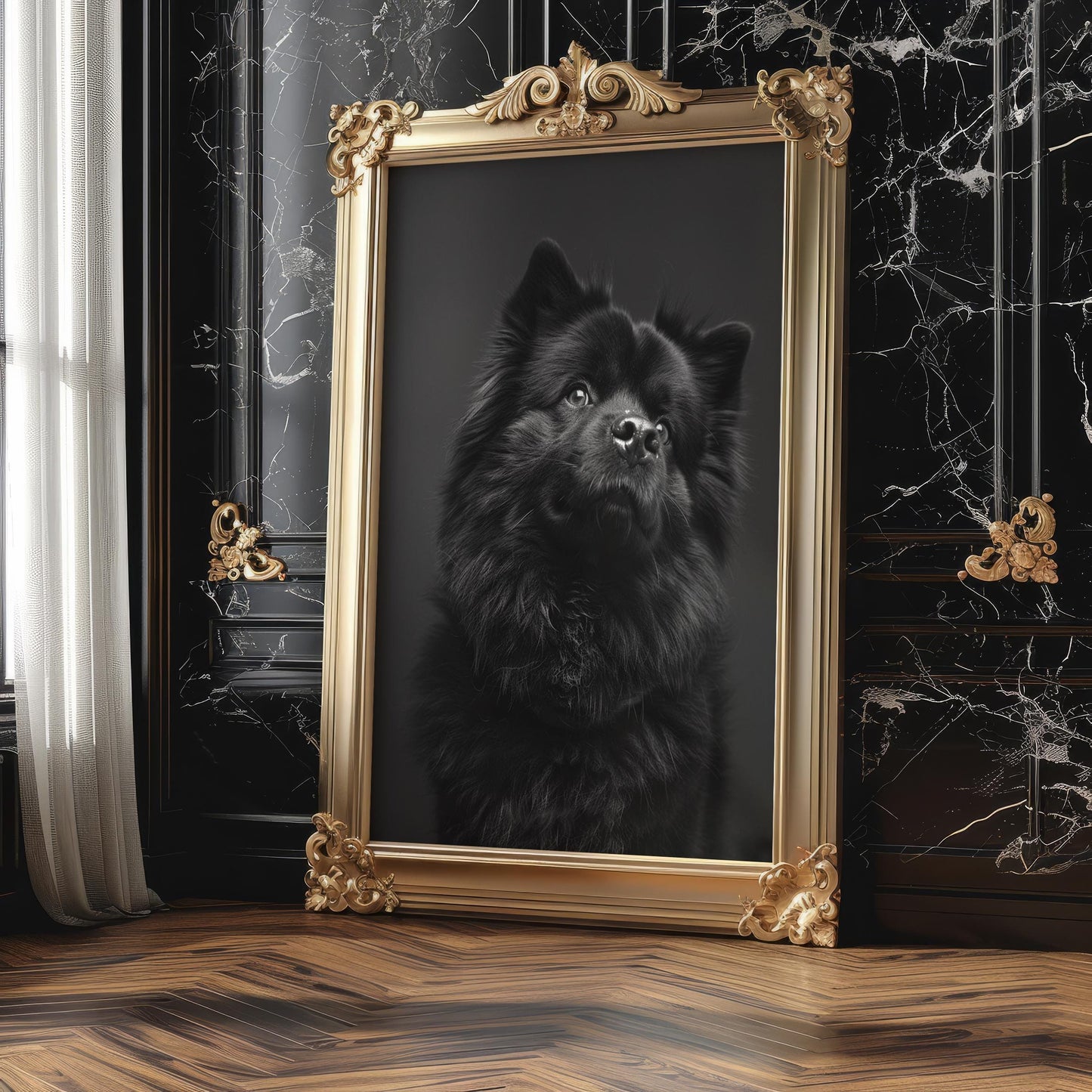 Dog Photography Chow Chow Print Black and White | Minimalist Pet Monochrome wall art print, minimalist black and white poster, modern Scandinavian wall decor, Monohaus