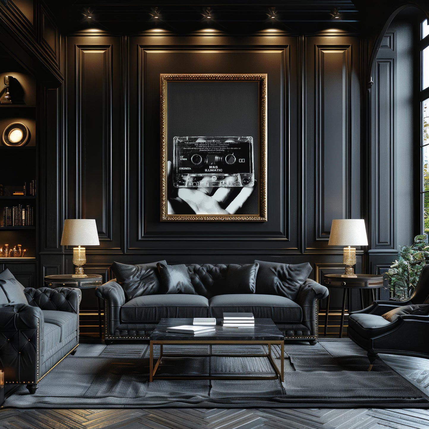 Designer Wall Art | Nas Illmatic Cassette Print | Black and White Hip Hop Photography wall art print, minimalist black and white poster, modern Scandinavian wall decor, Monohaus