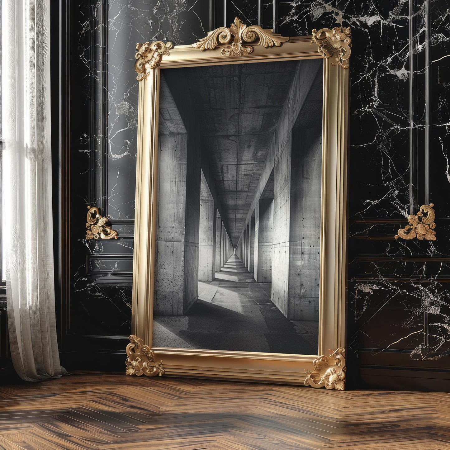 Urban Photography | Concrete Columns Print | Black and White Architecture Photography wall art print, black and white architectural poster, minimalist modern Scandinavian wall decor, Monohaus