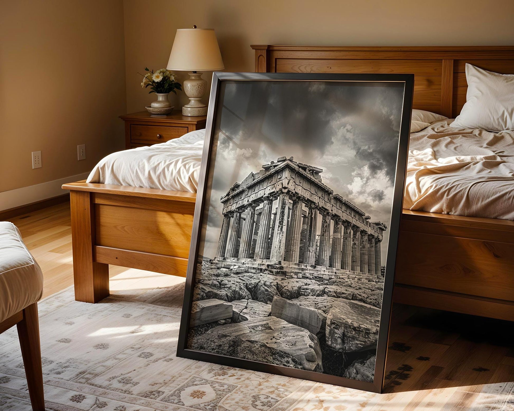 World Landmark | Parthenon Print | Athens Greece Black and White Photography wall art print, minimalist black and white poster, modern Scandinavian wall decor, Monohaus